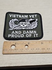Vietnam Vet and Damn Proud of It Embroidered Patch 3 x 2.5 " (OK)