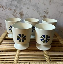 Vintage David Douglas Dessert Cups, Mid Century, White, Set of 5 Mid Mod 60s 50s