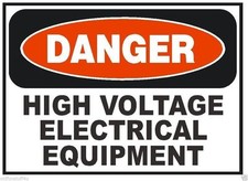 Danger High Voltage Equipment OSHA Safety Sign Decal Sticker Label D278
