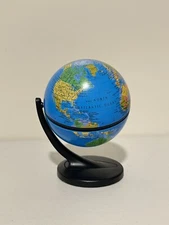 Replogle World Mini Globe 2001 Mini 4" Diameter ￼5.5” Tall Dual Direction Spin