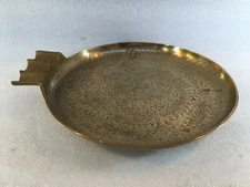 Large Brass Floral Etched Ashtray India