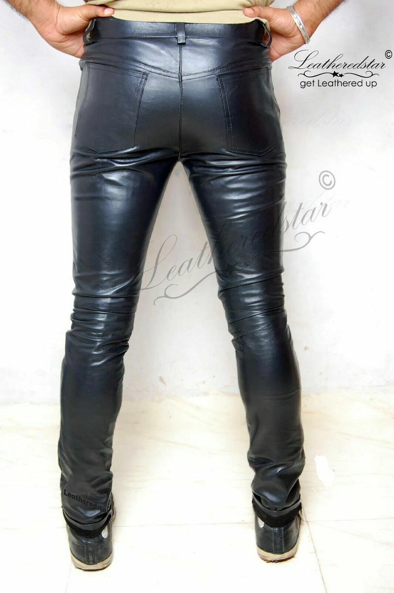 Skin tight hotsell black leather pants