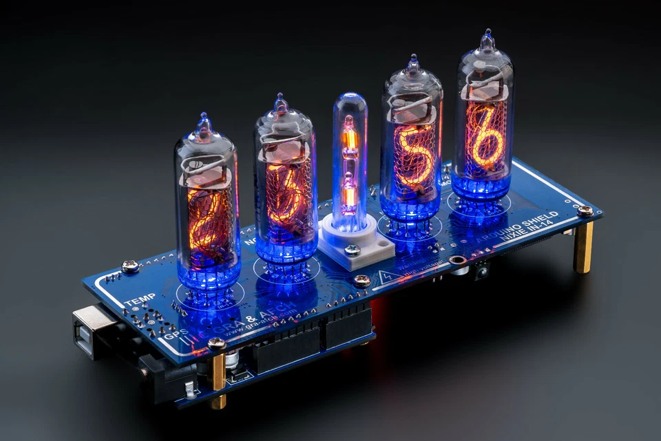 IN-14 Arduino Shield NCS314-4 Nixie Tubes Clock [ Remote] 12/24H Slot Machine - Image 2 of 4