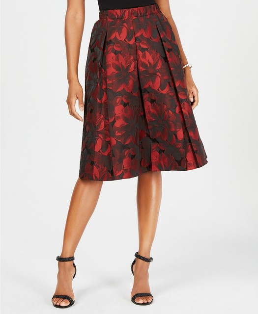 MSK Jacquard Pleated Midi Skirt Size 16 