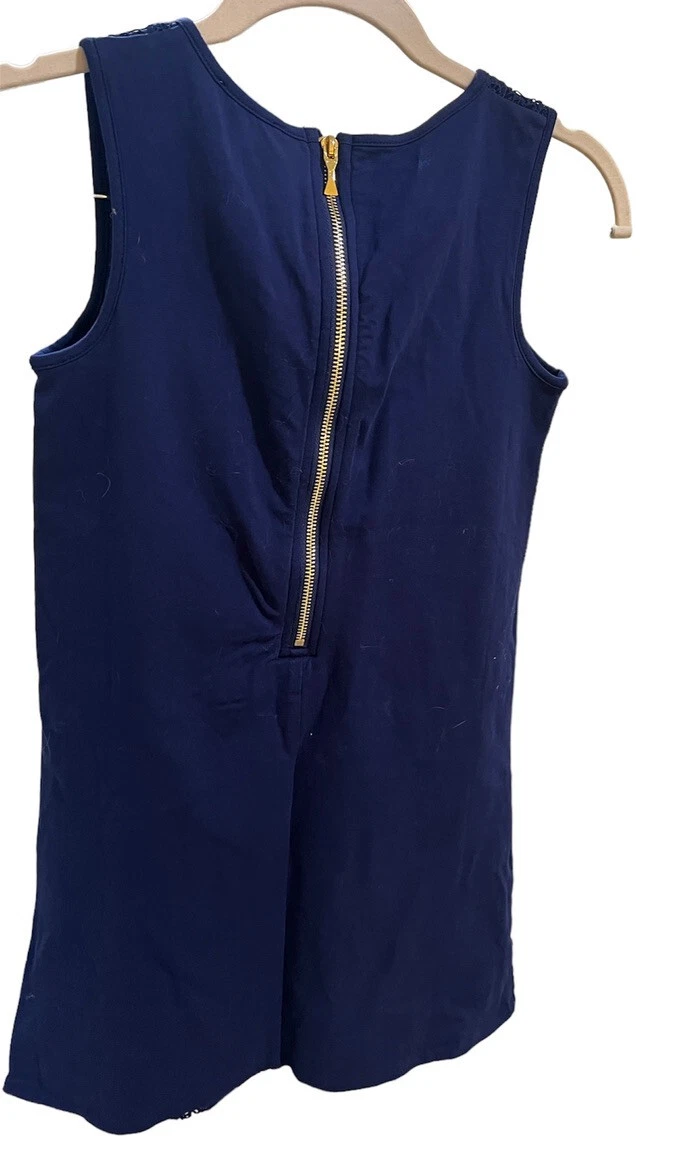 Abito blu navy Kate Spade con cambio pizzo cuore ragazza taglia 10 nuovo con etichette nuovo con etichette