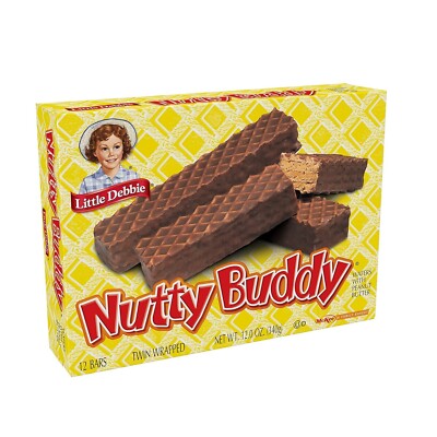 Little Debbie Nutty Buddy Bar Snack Cake Breakfast Dessert, 12 bars FAST SHIP