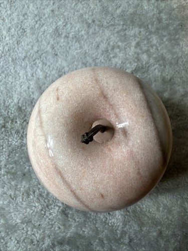 Marble Pink Apple Paperweight Life Size 3". Vintage - Picture 10 of 10