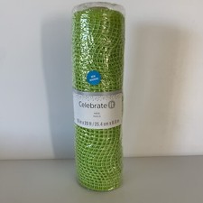 SEALED NEW Deco 10" X 20ft Green Poly Burlap Decorative Mesh by Celebrate It