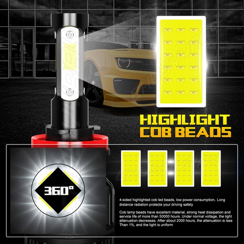 For Dodge RAM 1500 2500 3500 4500 2013 2014 2015 LED Headlight & Fog Light Bulbs - Picture 15 of 24