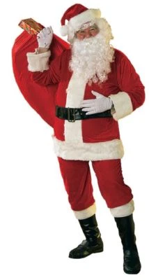 Rubies Velour Weihnachtsmann Anzug Mit Rand Kunstpelz Herren Weihnachten Kostüm - Bild 1 von 3