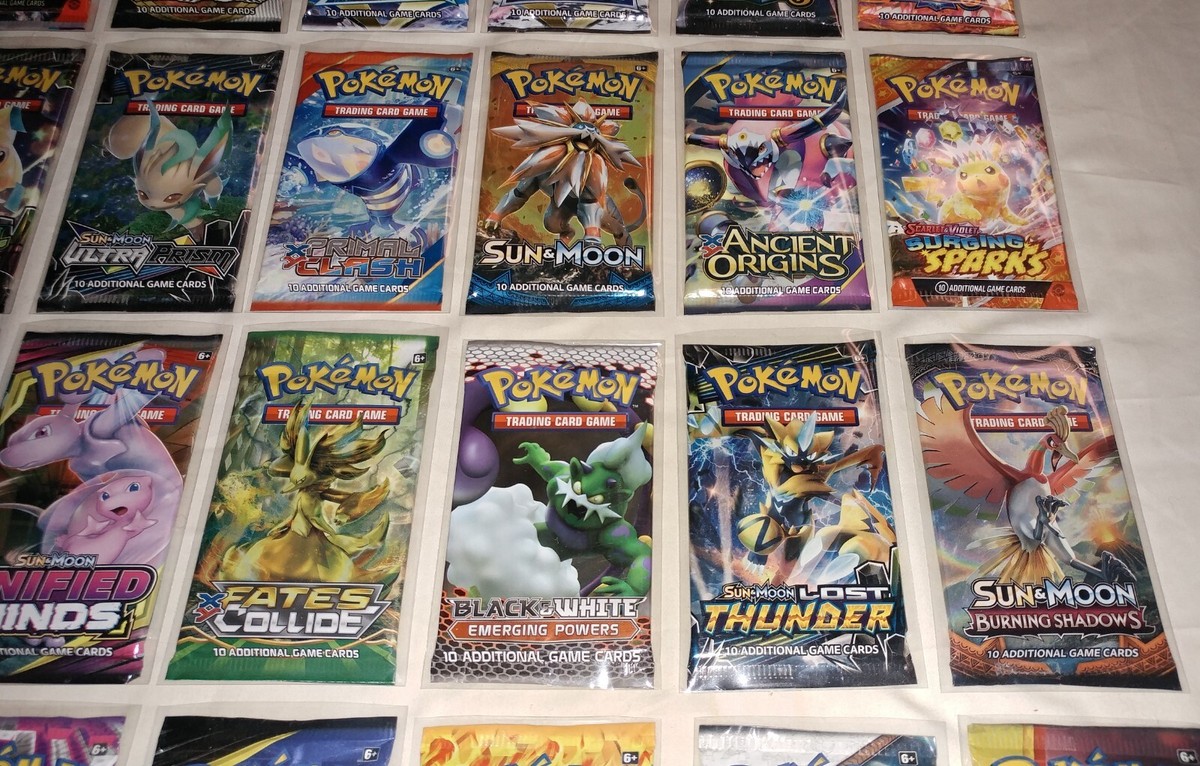 different packs of pokemon cards 48 Pokemon Packs - 10 Card Pack Instant Collection & They are All Different  Sets