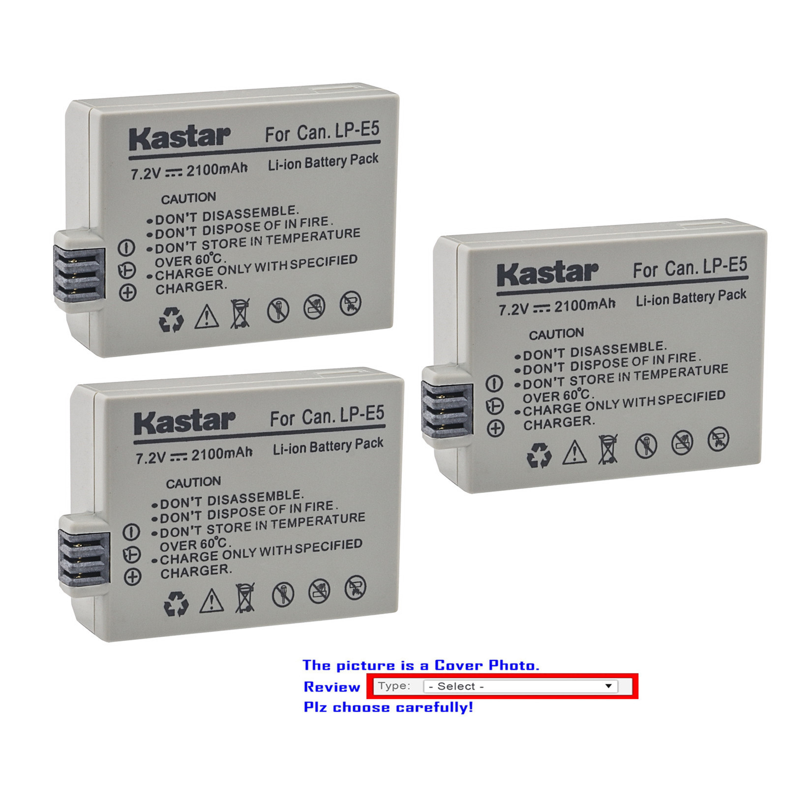 Kastar Replacement Battery for Canon LPE5 LCE5 & Canon EOS 1000D