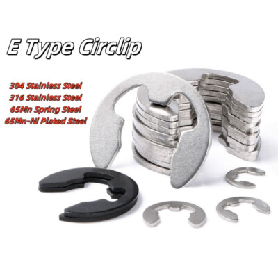 E-Clip Circlip Retaining Ring DIN 6799 Spring Washer Snap, For Shafts External