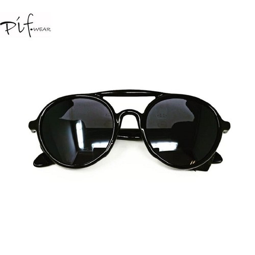 Occhiali da sole uomo donna nero lucido con paraocchi Pif wear Harley 1  099-1 | eBay
