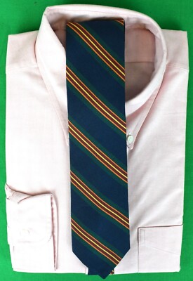 J. Press Navy/ Green Orange Irish Poplin Repp Stripe Tie | eBay