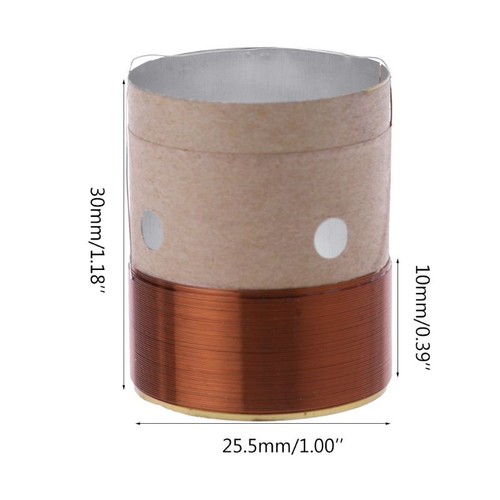 25.5mm 8 Ohm Core Round Brass Wire Woofer Voice Coil Aluminum For Speaker Repair - Picture 7 of 7