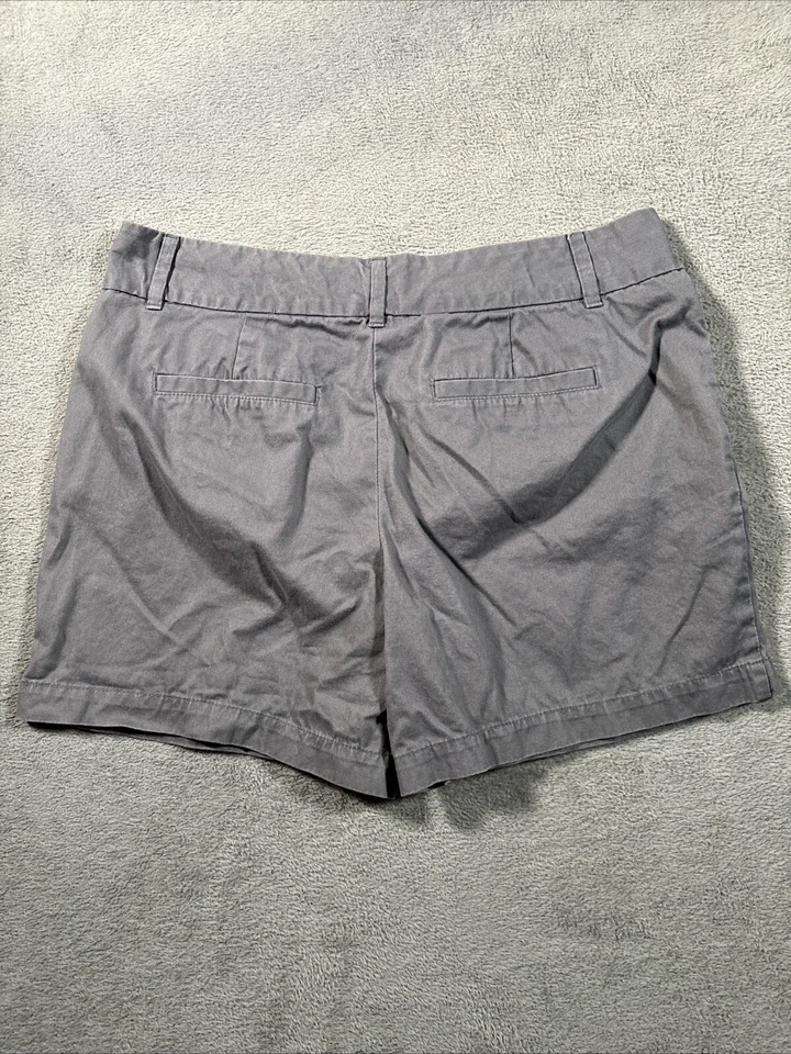 Ann Taylor 短裤女式 6 灰色 Chino The Riviera 短商务休闲 32 英寸平底 — 第 2/4 张图片