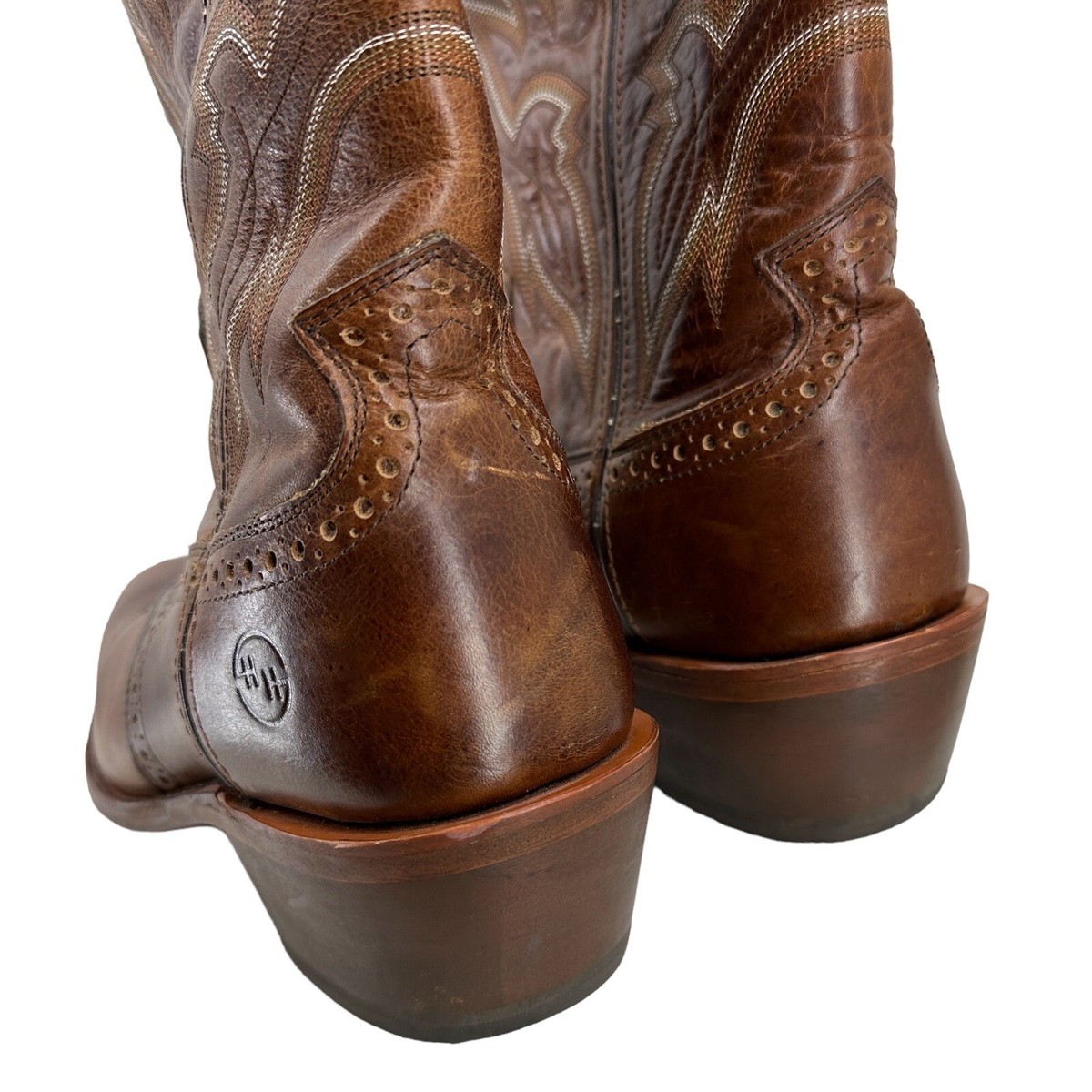 DOUBLE H Boots Leather Square Toe Cowboy 314379 Brown Double H Men main image 2