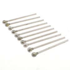 10Pcs 6mm Round Ball Diamond Burr Bits Shank 3mm Rotary Point Bit for Stone