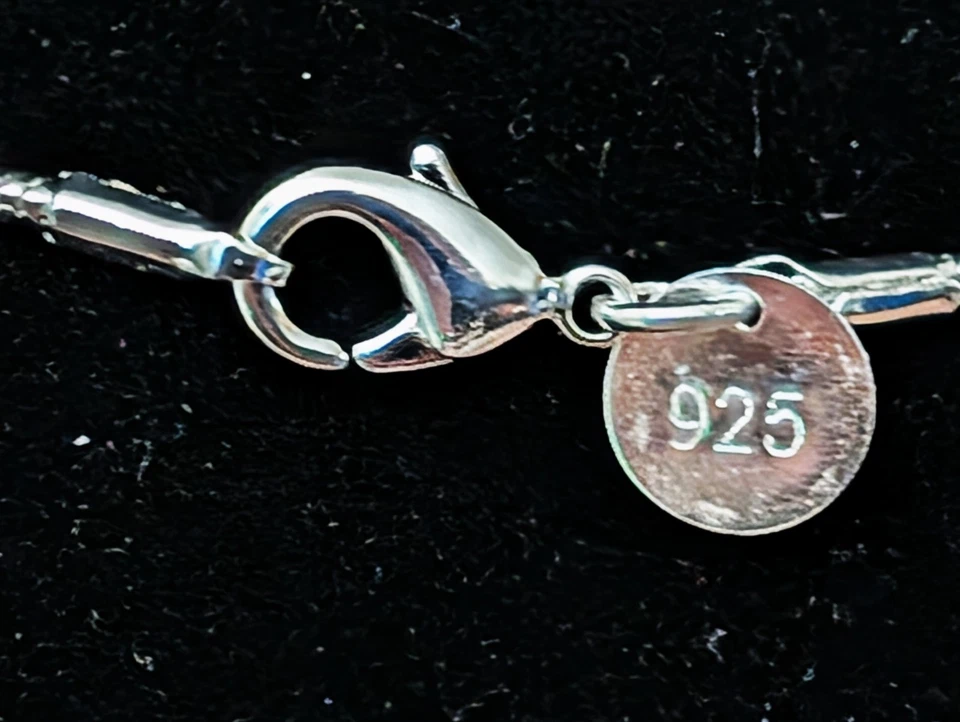 Collar de plata de ley rojo esponja coral lágrima y cadena serpiente Foto 4 de 4