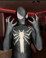 Black Venom Spider-Man Jumpsuit Cosplay Costume Zentai Halloween Bodysuit Mask