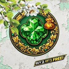 Emerald Shamrock St Patricks Day 8x8 Round Aluminum Metal Tin Sign Decor