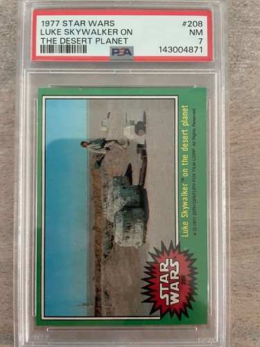 1977 Topps Star Wars #208 Luke Skywalker on the desert planet — PSA 7