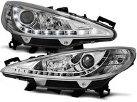 Scheinwerfer Paar FüR Peugeot 207 Ab 2006 Bis 2012 Daylight LED Chrom