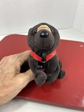 Vintage 1997 Coca-Cola Brown Puppy Dog Plush Sitting With Mini Bottle Toy