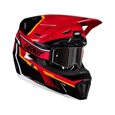 2026 LEATT MOTO 7.5 V26 HELM ROT MIT VELOCITY 4.5 BRILLE ERWACHSENE NEU MOTOCROSS