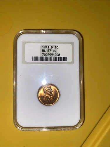 1941-D 1C Lincoln Wheat Cent NGC MS 67 RD