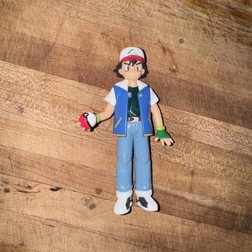 Ash Ketchum Pokemon Trainer Action Figure Toy 4.5" Vintage 1998 TOMY