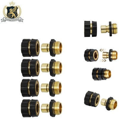 Leak-Free 4-Piece Garden Hose Quick Connect Set with Easy Connect Design