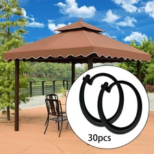 Gazebo Curtain Hooks Easy to Install Black for Screen Outdoor Hotel Backyard