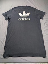 Adidas Trefoil Dress Women's Large Black White Big Trefoil Tee Originals FM3276