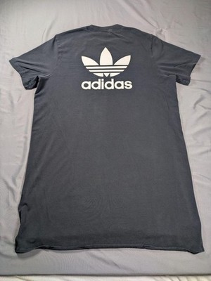 Adidas Trefoil Dress Women's Large Black White Big Trefoil Tee Originals FM3276
