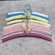 Vintage Crochet Padded Hangers 8 Pieces Lingerie Clothes Wedding Bridal Cottage