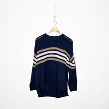 XiRENA Whistler Apres Ski Sweater womens XS Navy Alpaca pullover crewneck