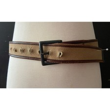 HOLLISTER Tan Woven Cotton Belt w/Leather Trim Mens sz 30