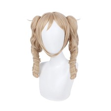 Human Hair Wigs for Women 26" Beige Curly Wig with Wig Headphone
