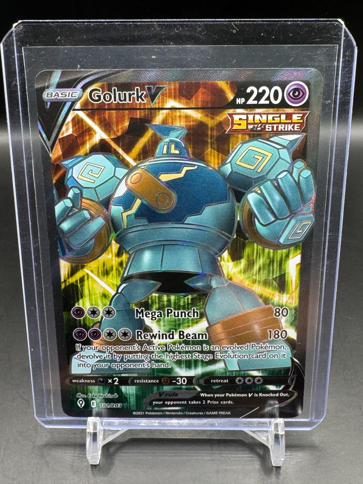 Golurk V (Full Art) Ultra Rare SWSH07: Evolving Skies 181/203 NM