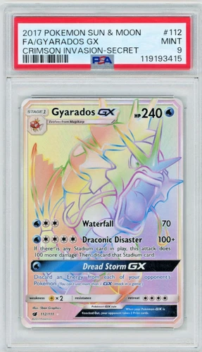 2017 Pokemon S&M Crimson Invasion Gyarados GX 112/111 Full Art Secret PSA 9