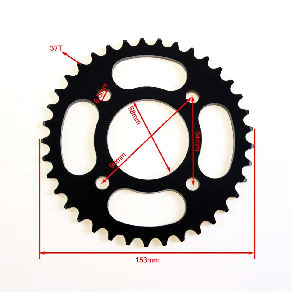 420 Front Rear Chain 37T Sprocket for 110cc 125cc 50 70cc for Pit Bike ATV Buggy - image 2 of 4