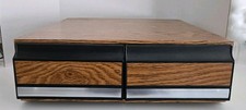 VTG Wal-Mart Wood Plastic Two Drawer 24 VHS Tape Storage Cabinet