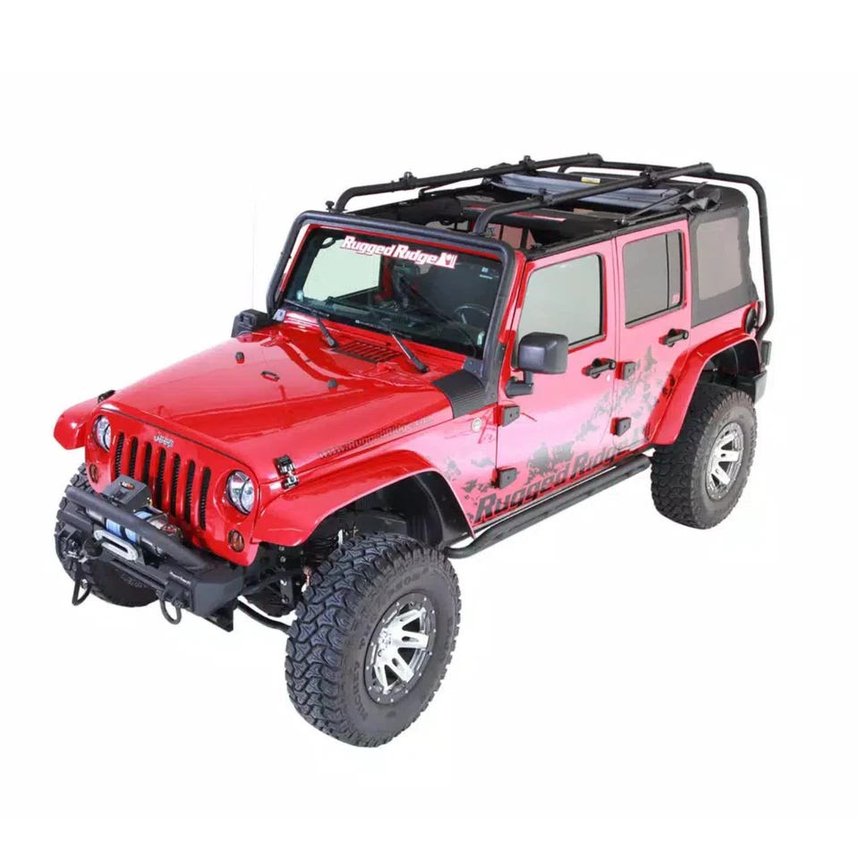 Rugged Ridge Sherpa Black Coated Steel Roof Rack for 07-18 Jeep Wrangler JK 4Dr Foto 2 de 4