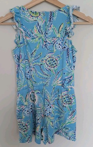 Lilly Pulitzer Judith Romper Bermuda Blue Turtle Size Large 8-10 Preppy - Picture 6 of 11