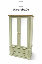 💚✨ HANDMADE AYLESBURY STYLE 2 DRAWER TRIPLE WARDROBE – APPLE GREEN & PINE 💚✨