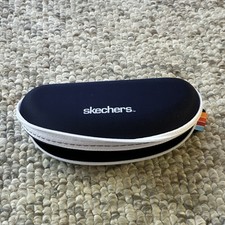 Skechers Hard Eyeglass Case Black  White Zipper Closure for Glasses Unisex