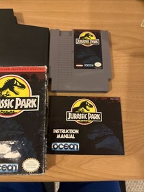 Jurassic Park (NES) Complete In Box Tested W/ Manual Box Protector Authentic