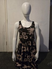 Qed London Long Dress Black And Beige Size Medium Summer Evening Dress